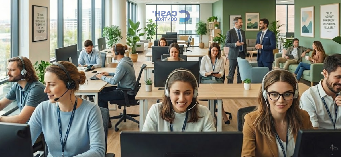 Team von CashControl bei der Arbeit – Spezialisten für psychologisches Inkasso und KI-gestütztes Forderungsmanagement